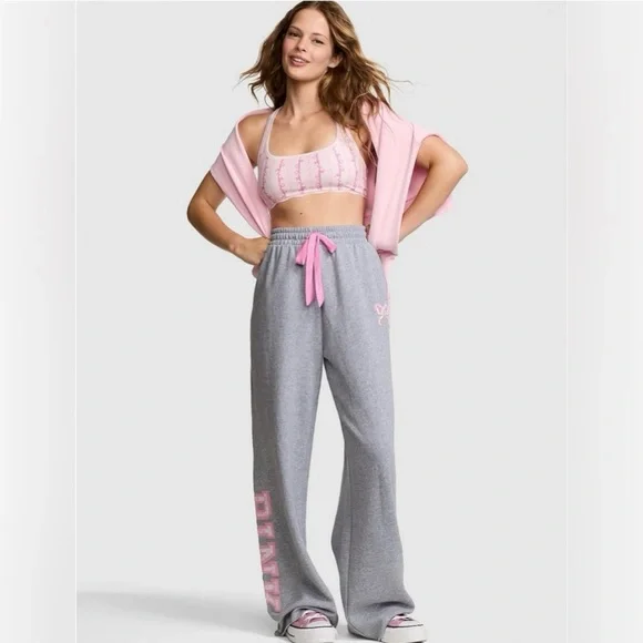 Victoria’s Secret Pink x LoveShackFancy Gray Sweatpants - Picture 2 of 8